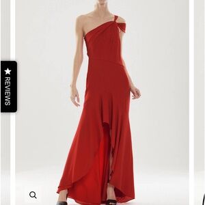 Halston Red Hi-lo Dress